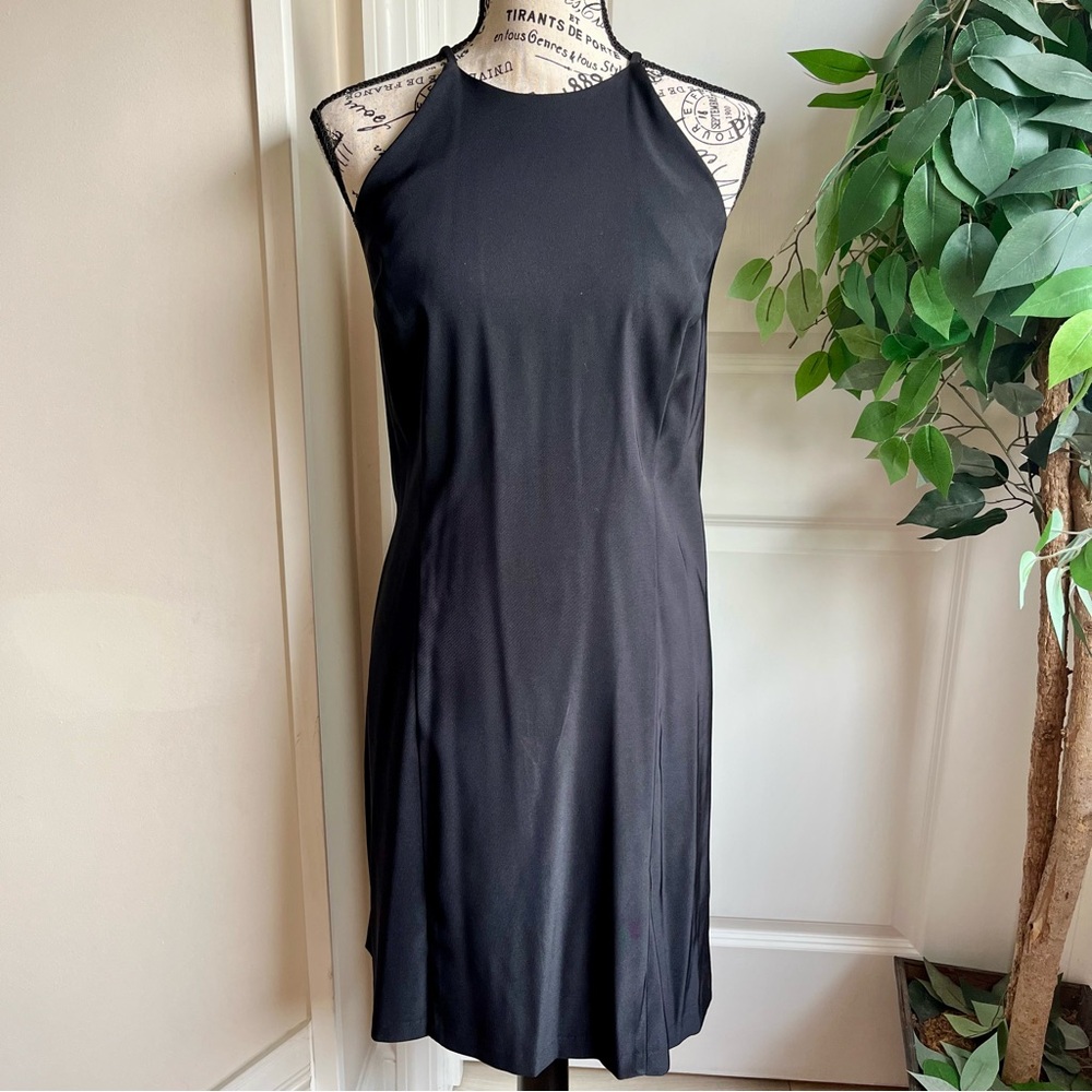 Molly Malloy Evening Halter Back Cutout Cocktail Dress Black Sz 16